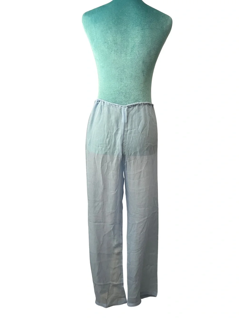 SKIMS Silk Chiffon Pale Blue Sheer Beach Cover-Up Pants